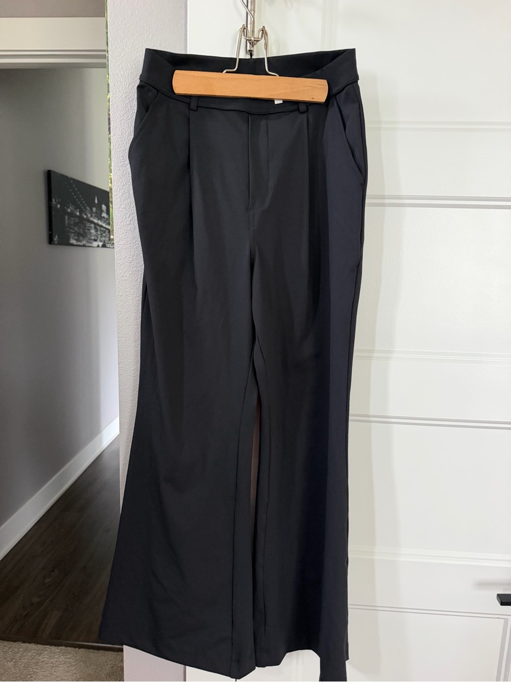 HALARA Black High-Rise Wide Leg Trousers